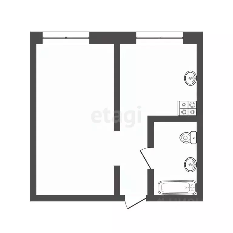 1-к кв. Томская область, Томск ул. Юрия Ковалева, 43 (25.5 м) - Фото 2