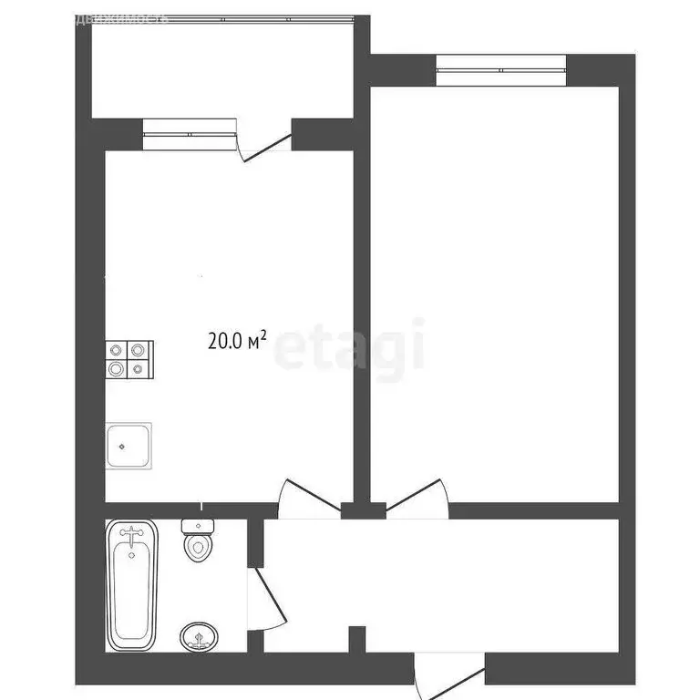1-комнатная квартира: Тюмень, улица Александра Протозанова, 10 (38.8 ... - Фото 1