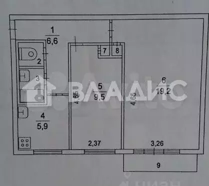 2-к. квартира, 45,2 м, 4/5 эт. - Фото 0