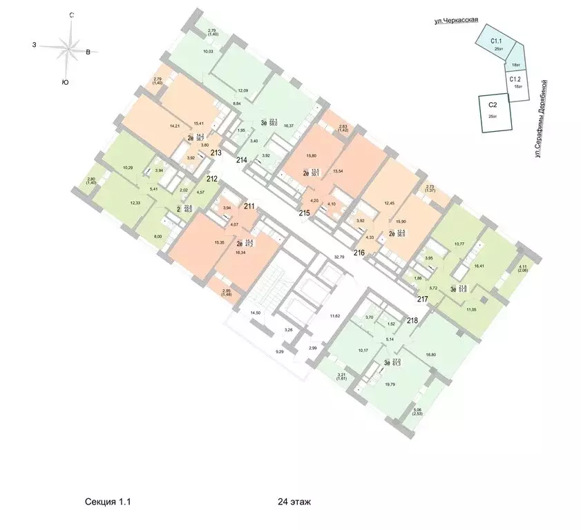 2-комнатная квартира: Екатеринбург, Черкасская улица, 5к1 (47.96 м) - Фото 1