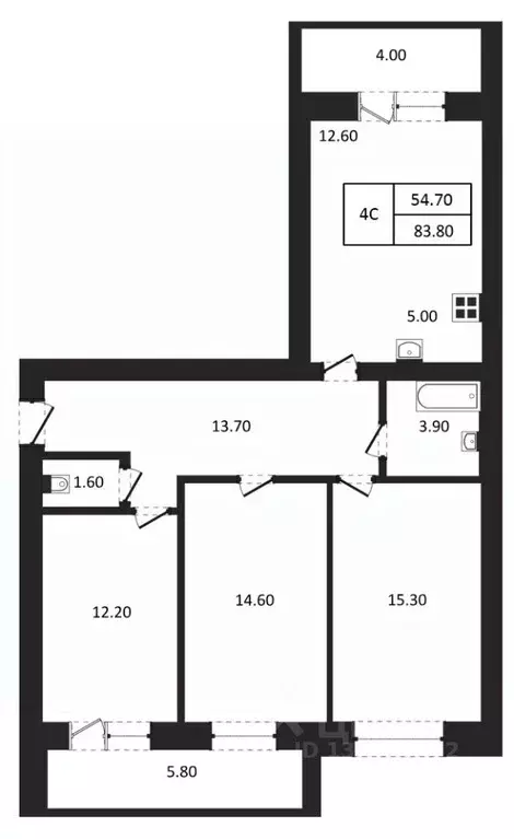 4-к кв. Новосибирская область, Новосибирск  (83.8 м) - Фото 0