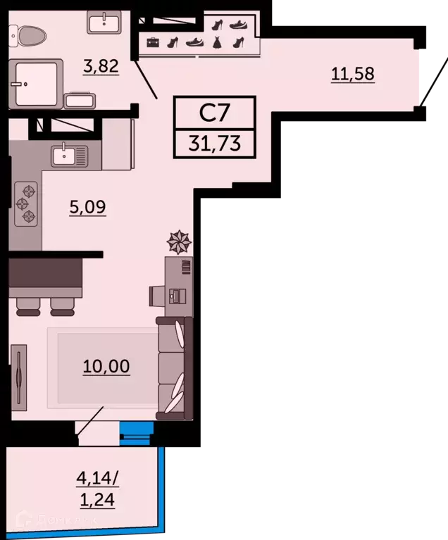 Продаётся квартира-студия, 31.7 м - Фото 0