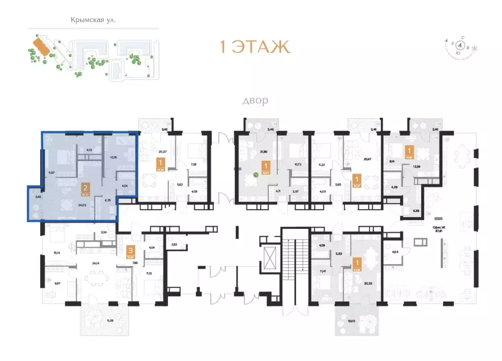 Продаётся 2-к квартира, 63.04 м - Фото 1