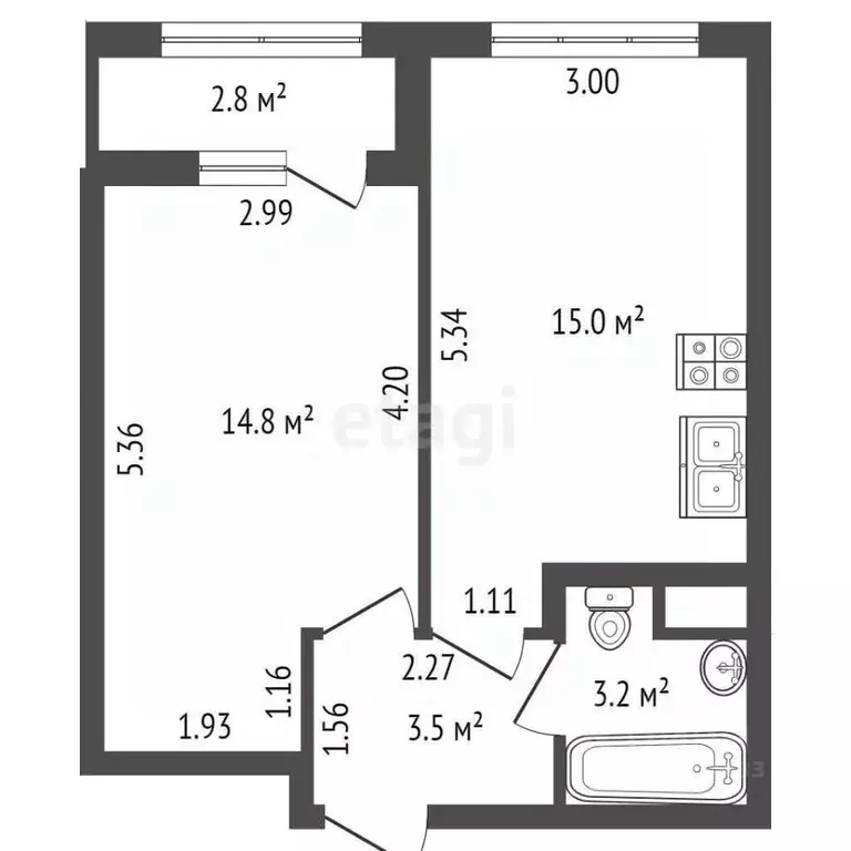 1-к кв. Санкт-Петербург Планерная ул., 87к1 (36.5 м) - Фото 2
