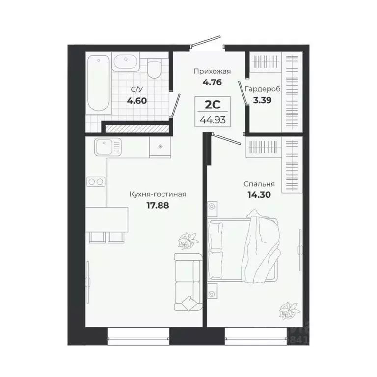 2-к кв. Новосибирская область, Новосибирск Лесоперевалка мкр, Ясный ... - Фото 0