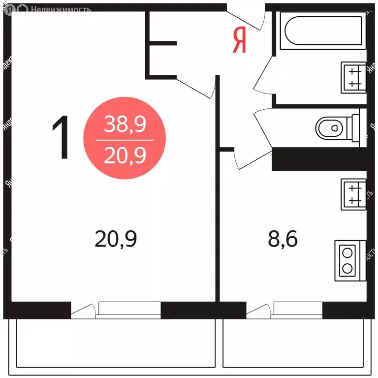 1-комнатная квартира: Москва, улица Свободы, 40к1 (38.7 м) - Фото 2