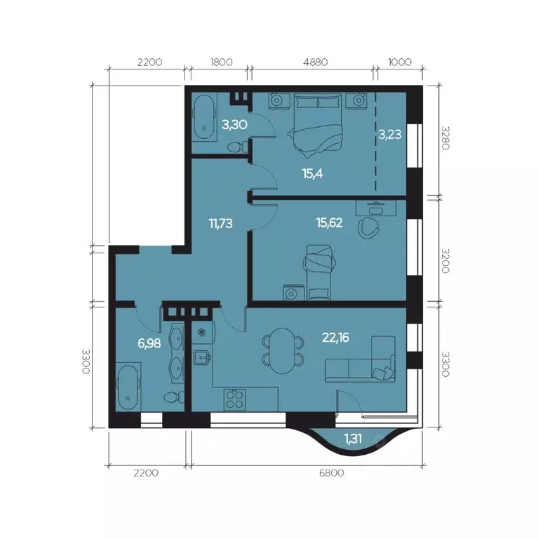 3-к кв. Иркутская область, Иркутск наб. Верхняя, 133 (76.5 м) - Фото 1