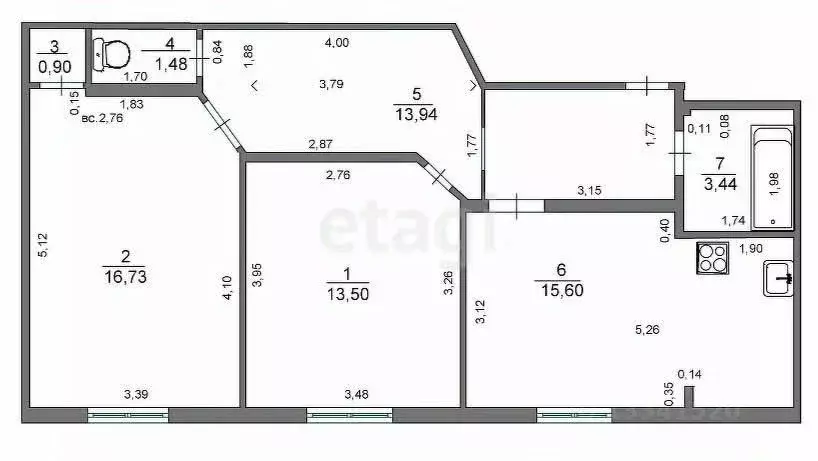 2-к кв. Ульяновская область, Ульяновск Кольцевая ул., 5 (65.6 м) - Фото 2