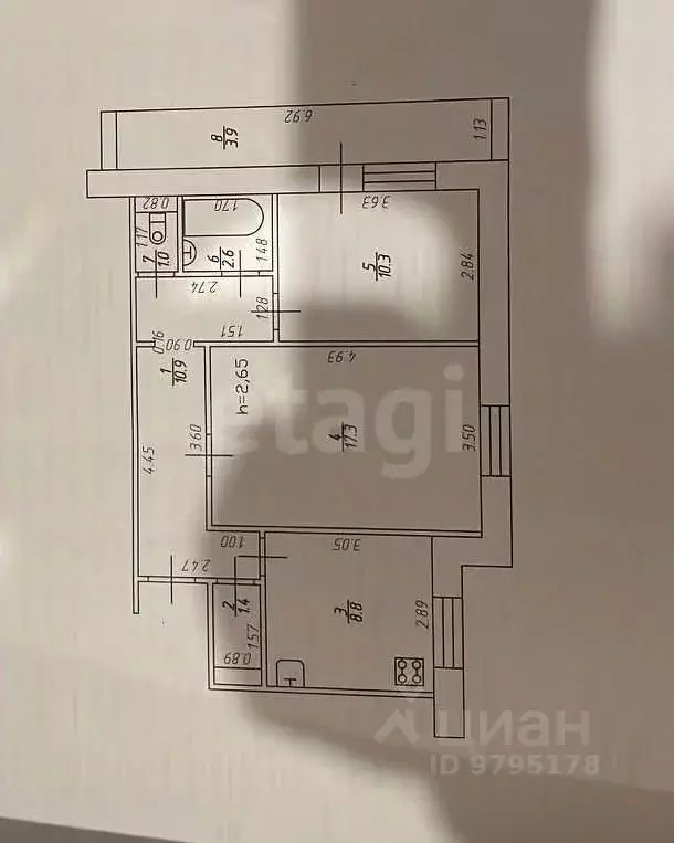 2-к кв. Татарстан, Казань ул. Серова, 6к1 (52.3 м) - Фото 2