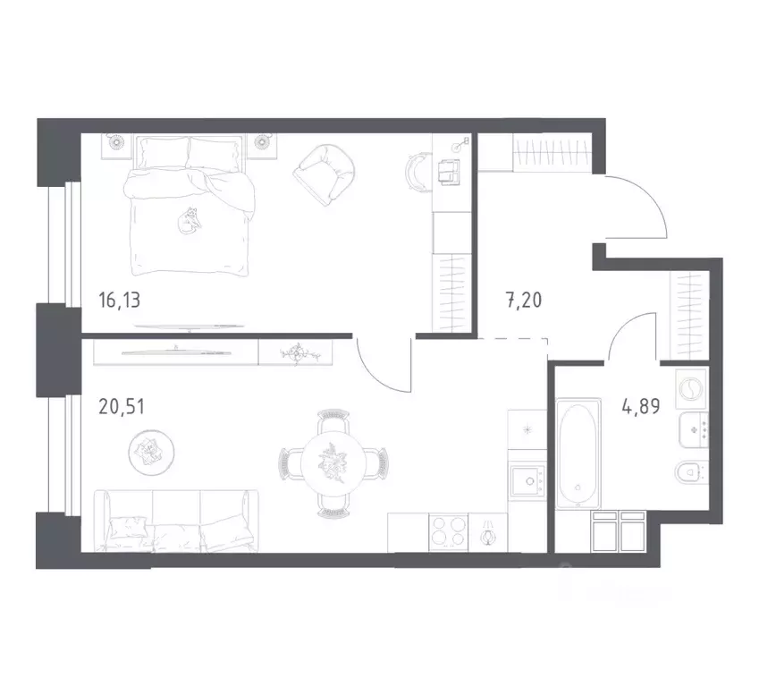 1-к кв. Москва Тропарево Парк мк, к2.3 (48.73 м) - Фото 1