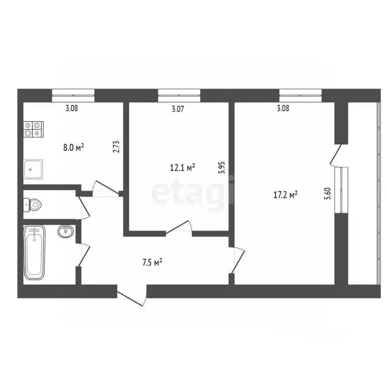 2-к кв. Московская область, Видное просп. Ленинского Комсомола, 39 ... - Фото 2