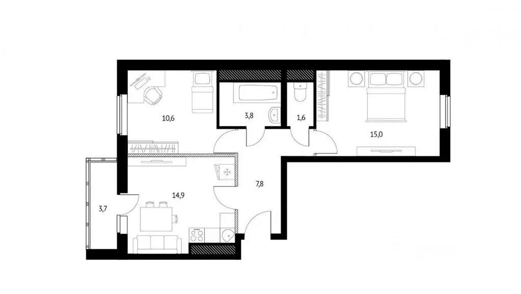 2-к кв. Ростовская область, Ростов-на-Дону ул. Еременко, 114 (59.0 м) - Фото 2