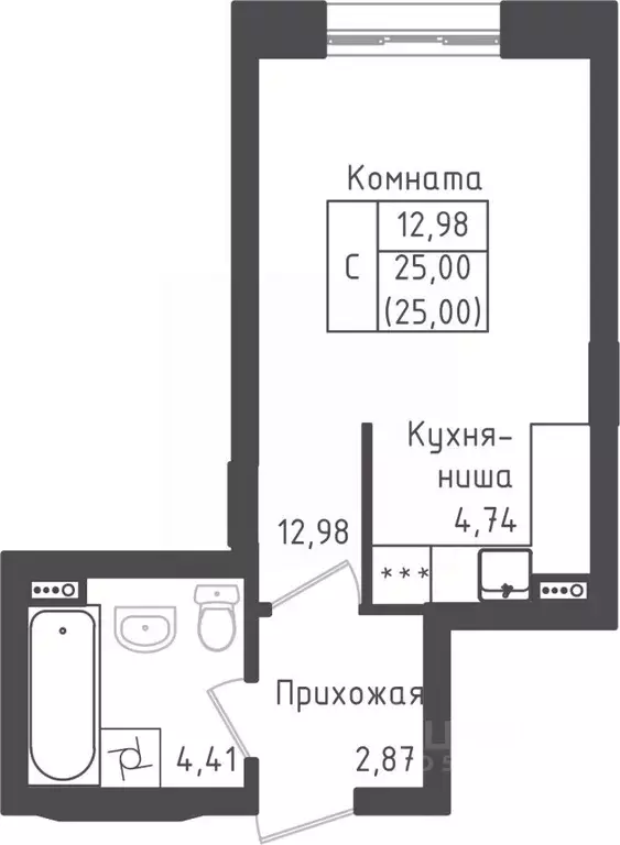 Студия Московская область, Дмитровский городской округ, д. Рыбаки ... - Фото 0