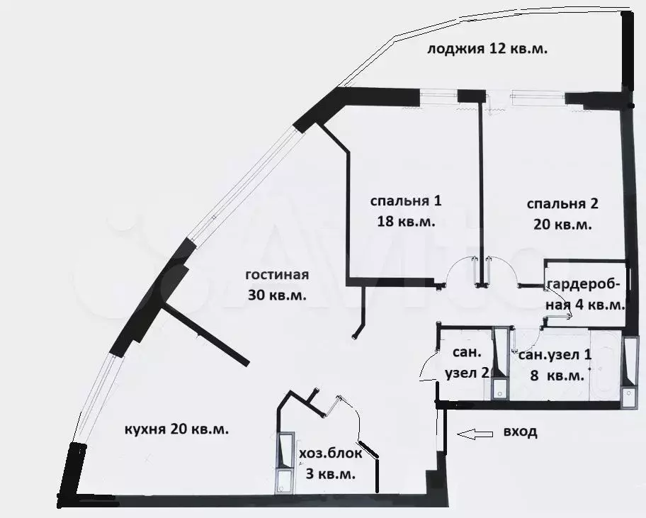 3-к. квартира, 125 м, 18/20 эт. - Фото 0