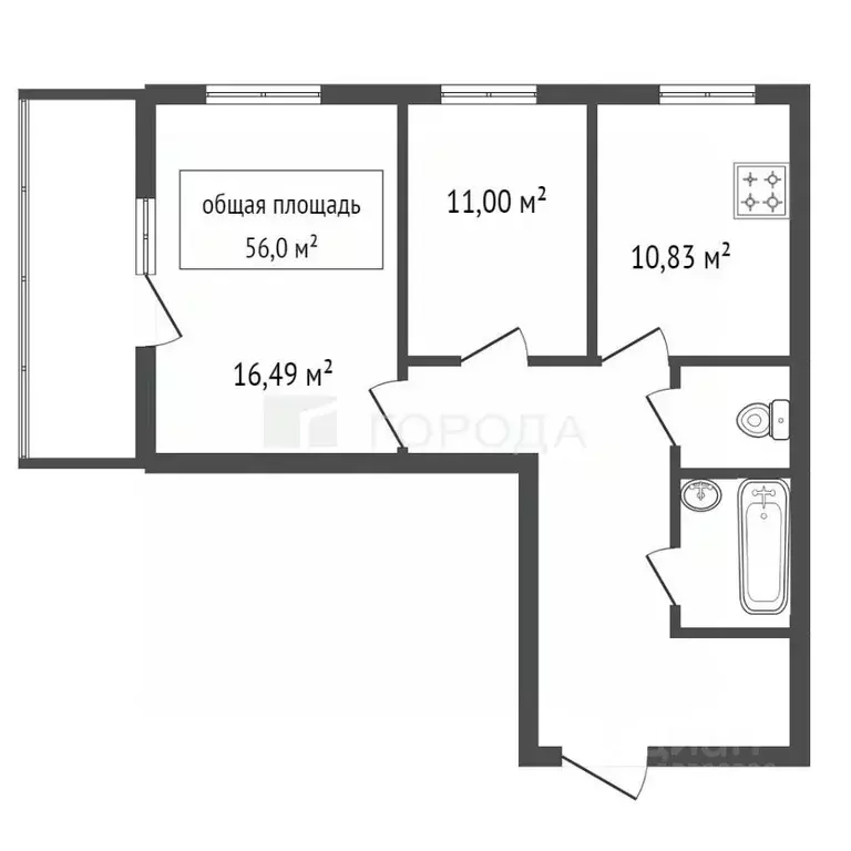 2-к кв. Новосибирская область, Новосибирск Выборная ул., 135 (59.0 м) - Фото 1