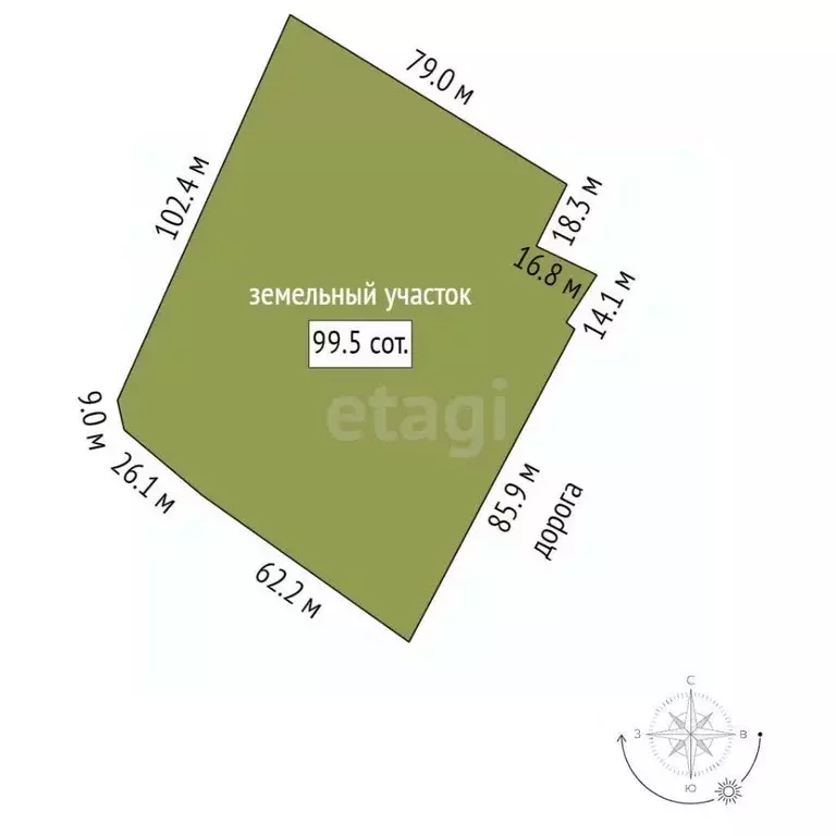 Участок в Москва № 830 кв-л,  (99.5 сот.) - Фото 2