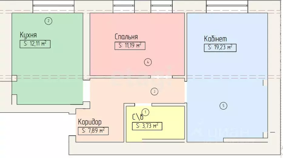 2-к кв. Крым, Симферополь ул. Луговая (55.0 м) - Фото 1