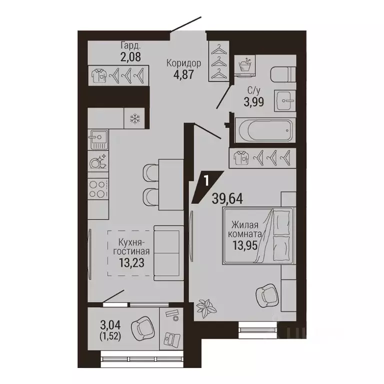 1-к кв. Свердловская область, Екатеринбург Центральный жилрайон, Дом 7 ... - Фото 0