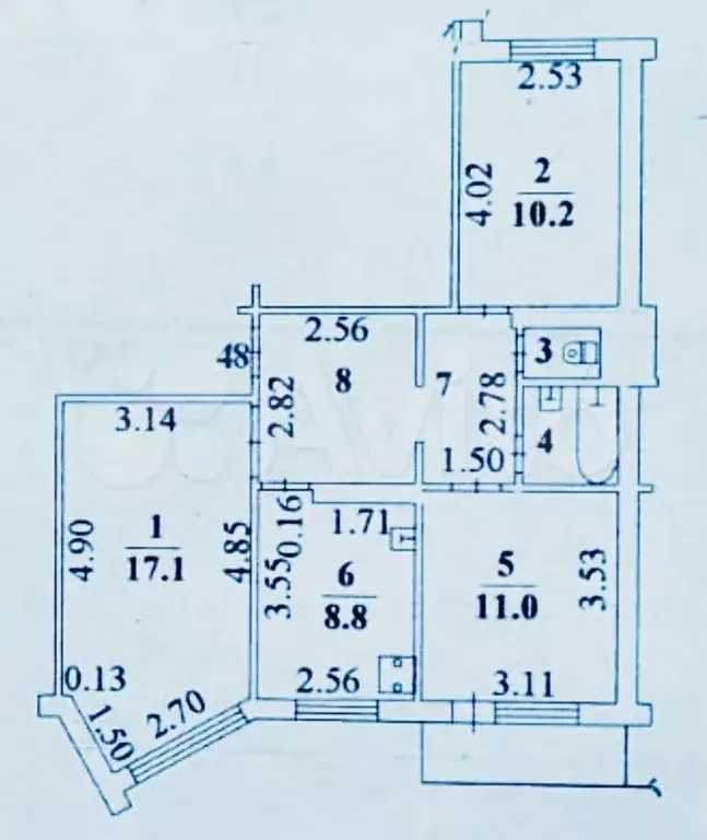 3-к. квартира, 62 м, 3/9 эт. - Фото 0