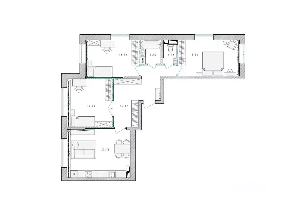 3-к кв. Московская область, Пушкино Ярославское ш., 194 (85.1 м) - Фото 1