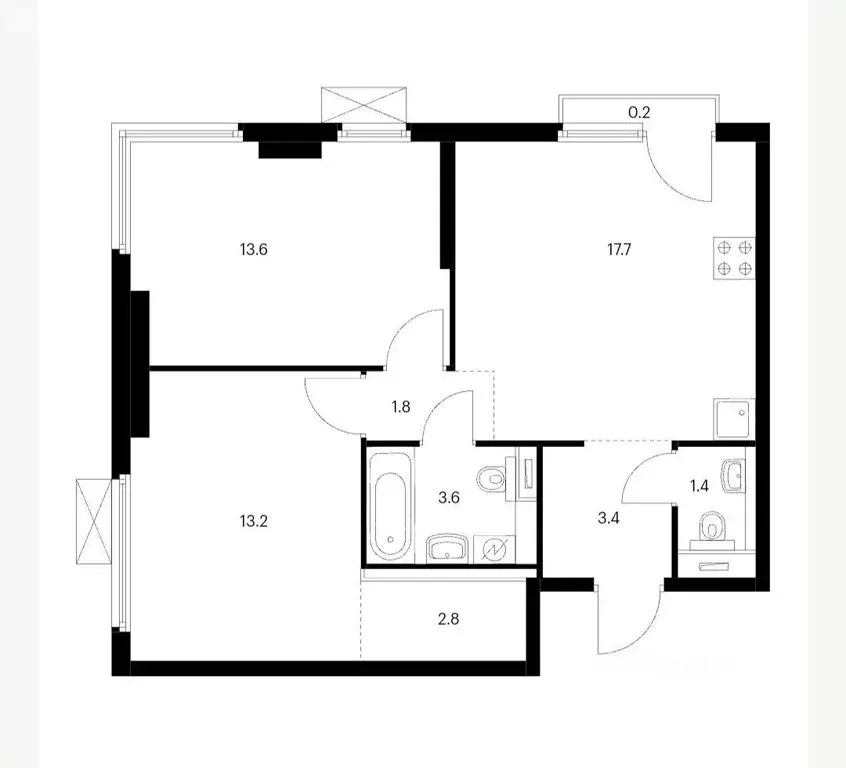 3-комнатная квартира: Москва, Очаковское шоссе, 5к5 (58 м) - Фото 1