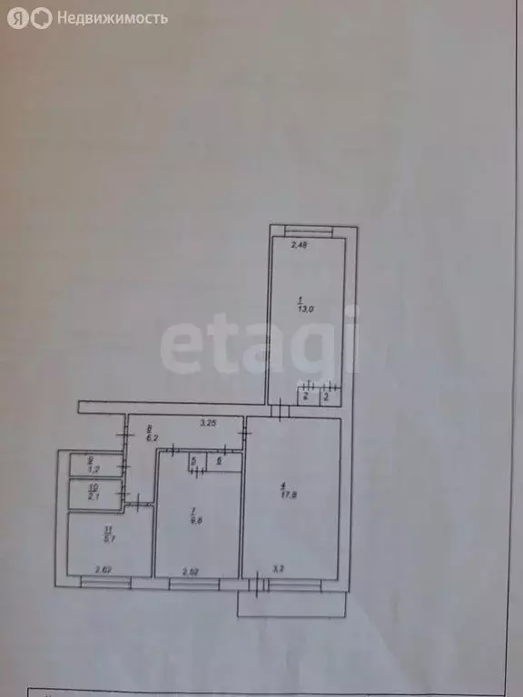 3-комнатная квартира: Невельск, улица Гоголя, 4 (57.3 м) - Фото 2