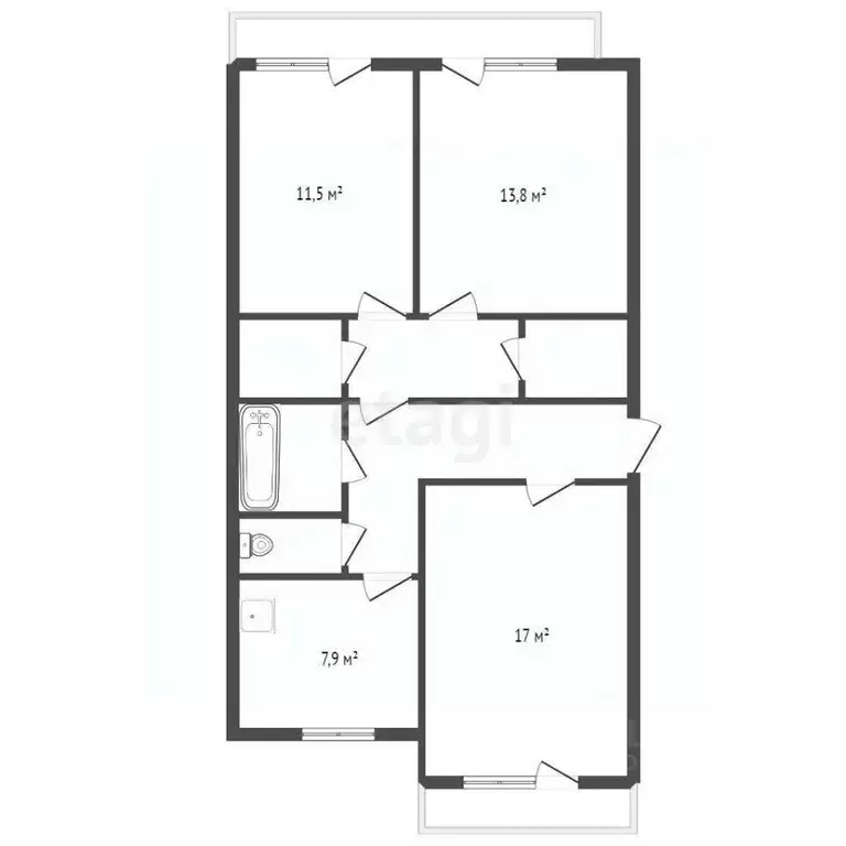 3-к кв. Челябинская область, Озерский городской округ, пос. Метлино ... - Фото 2