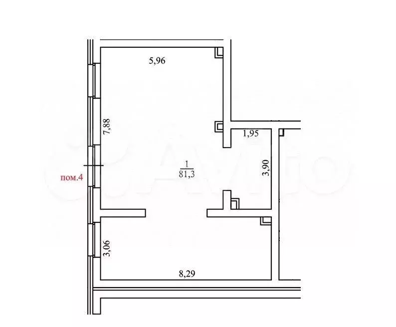 Л-таун, Помещение на 1 линии, 81м - Фото 0