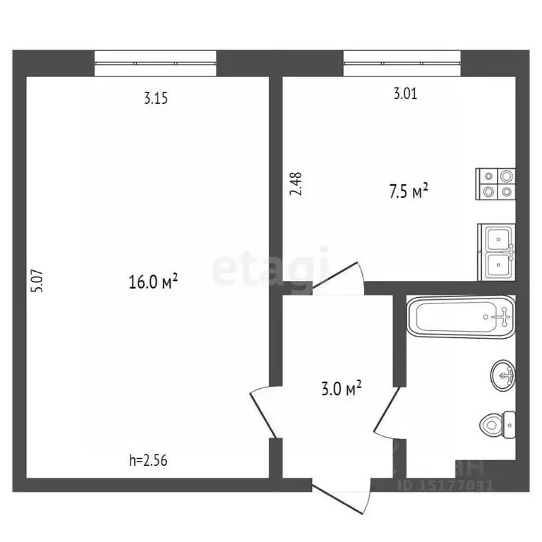 1-к кв. Ямало-Ненецкий АО, Ноябрьск ул. Ленина, 18/14 (31.0 м) - Фото 1