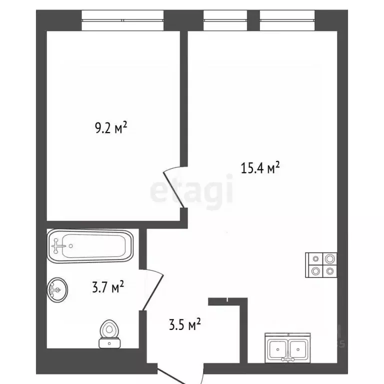 1-к кв. Москва Муравская ул., 38Бк2 (31.8 м) - Фото 2