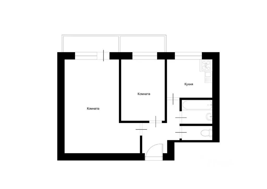 2-к кв. Москва Кантемировская ул., 33К2 (35.1 м) - Фото 1