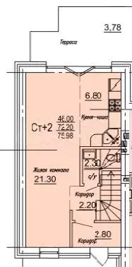 3-к. квартира, 73,8 м, 1/3 эт. - Фото 1