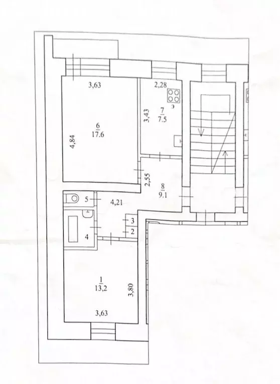 2-к. квартира, 51,7 м, 3/5 эт. - Фото 0