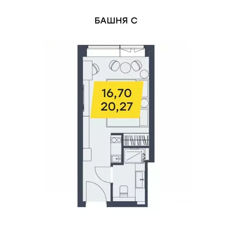 Студия Новосибирская область, Новосибирск Лэнд Лорд жилой комплекс ... - Фото 0