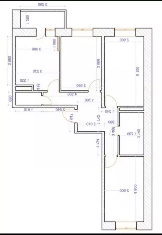 3-к кв. Московская область, Люберцы городской округ, Мирный пгт ул. ... - Фото 2