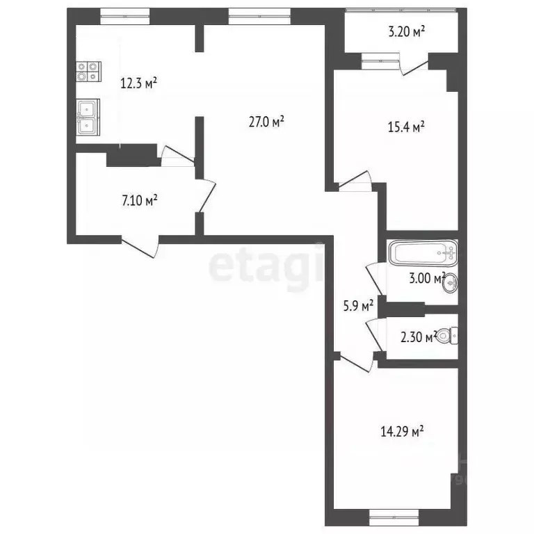 3-к кв. Челябинская область, Челябинск Университетская Набережная ул., ... - Фото 2