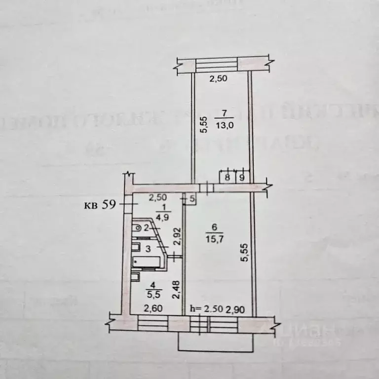 2-к кв. Хабаровский край, Николаевск-на-Амуре ул. Орлова, 5 (43.1 м) - Фото 2