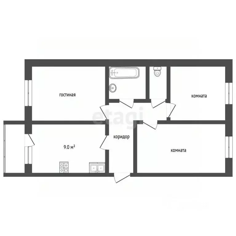 3-к кв. Тамбовская область, Мичуринск Липецкое ш., 64Г (67.4 м) - Фото 1