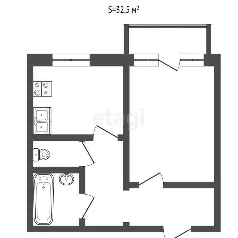 1-комнатная квартира: Миасс, улица Вернадского, 52 (31.9 м) - Фото 1