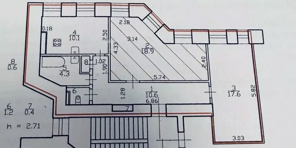 Комната Санкт-Петербург Малая Пушкарская ул., 34 (18.9 м) - Фото 2