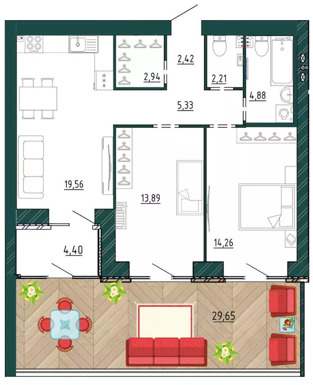 2-комнатная квартира: Брянск, улица Ульянова, 24 (76.59 м) - Фото 0