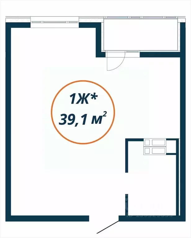 Студия Приморский край, Находка  (39.1 м) - Фото 1