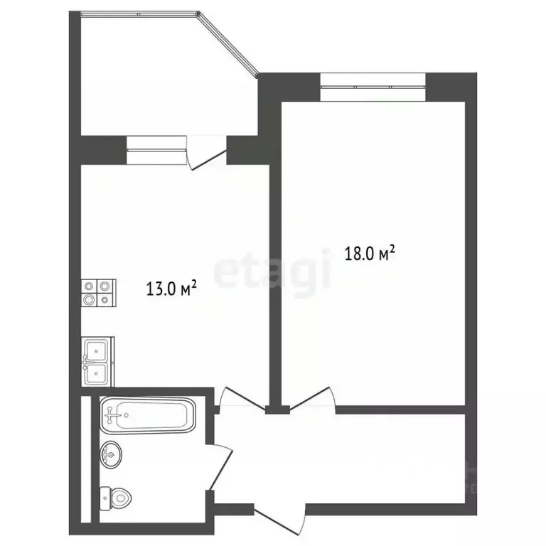 1-к кв. Московская область, Раменское ул. Крымская, 11 (40.8 м) - Фото 2