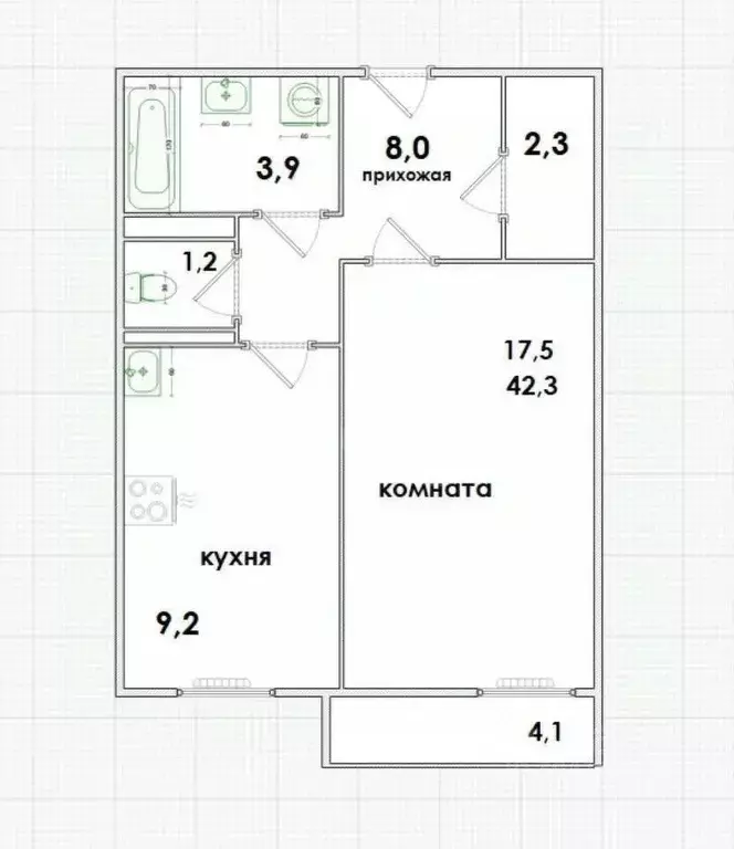 1-к кв. Москва Никулинская ул., 6К3 (42.2 м) - Фото 0