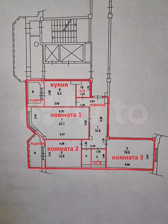 3-к. квартира, 88,2 м, 10/12 эт. - Фото 0