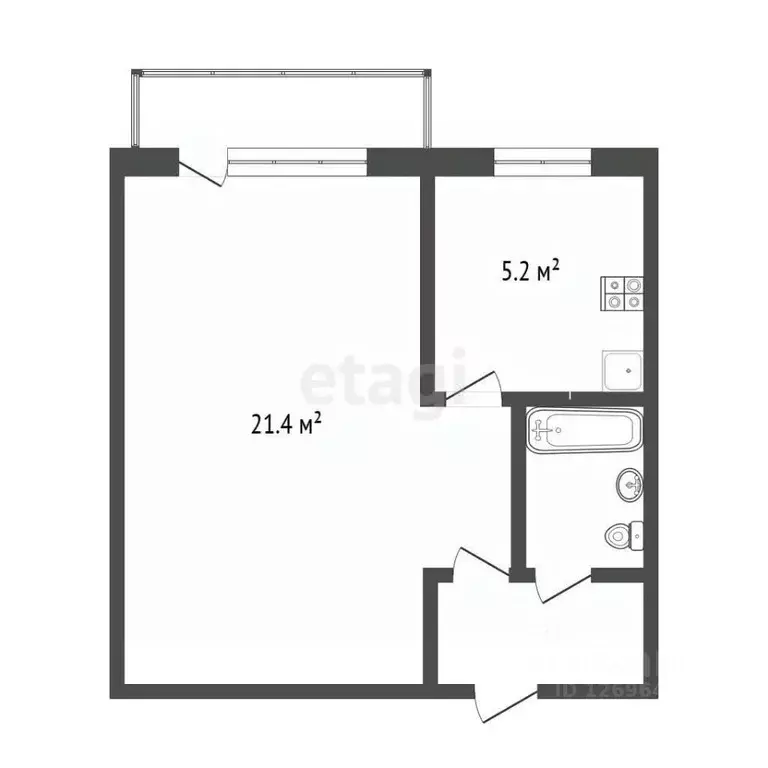1-к кв. Москва Ленинградское ш., 24К2 (32.1 м) - Фото 2