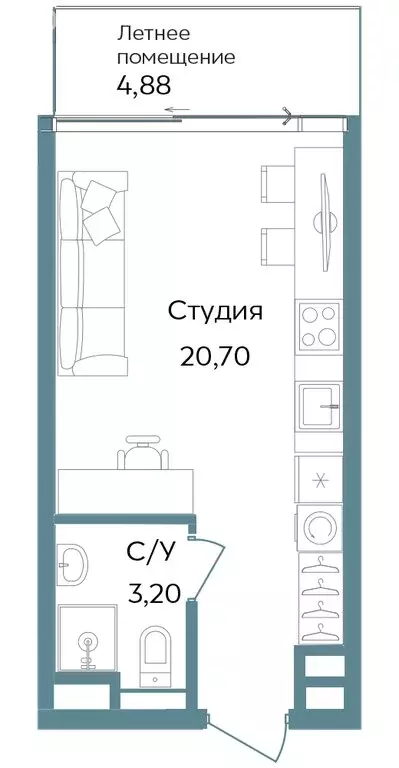 Квартира-студия: Саки, курортный кластер Темпо (28.78 м) - Фото 0