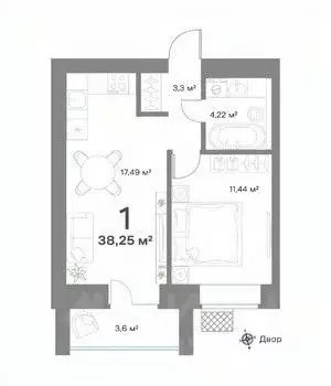 1-к кв. Нижегородская область, Выкса  (38.25 м) - Фото 0