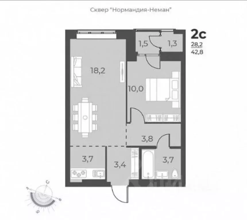 1-к кв. Новосибирская область, Новосибирск ул. Аэропорт, 49 (44.3 м) - Фото 0
