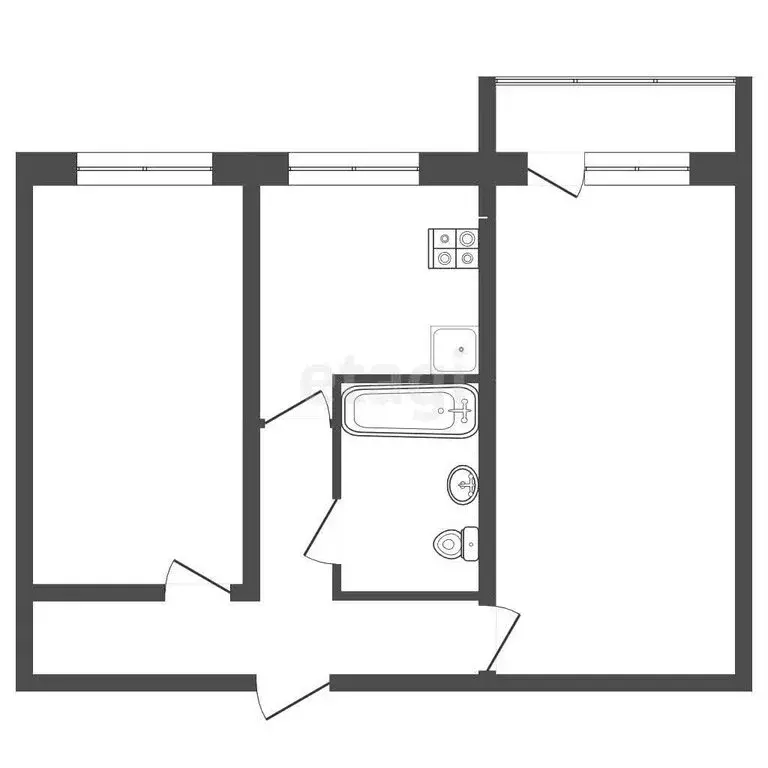 2-комнатная квартира: Петропавловск-Камчатский, проспект Циолковского, ... - Фото 1
